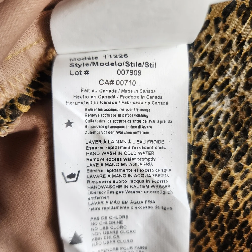 Vintage Joseph Ribkoff Layered Dress Size 10 Tribal Cheetah Print Brown - Picture 14 of 15